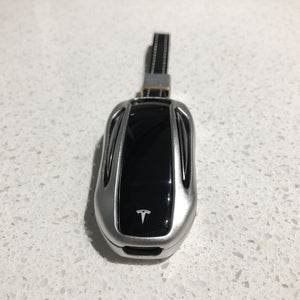 Space Grade Aluminum Tesla Model X Remote Key Protector with Luxury Strap